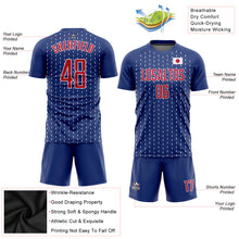Загрузить изображение в средство просмотра галереи, Custom Royal Red-White Sublimation Japanese Flag Soccer Uniform Jersey
