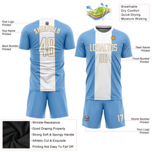 Загрузить изображение в средство просмотра галереи, Custom Light Blue White-Old Gold Sublimation Argentinian Flag Soccer Uniform Jersey