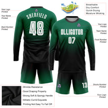 Charger l'image dans la galerie, Custom Kelly Green White-Black Sublimation Long Sleeve Fade Fashion Soccer Uniform Jersey