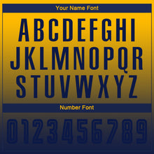 Charger l'image dans la galerie, Custom Gold Navy Sublimation Long Sleeve Fade Fashion Soccer Uniform Jersey