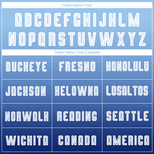 Charger l'image dans la galerie, Custom Light Blue White-Navy Sublimation Long Sleeve Fade Fashion Soccer Uniform Jersey