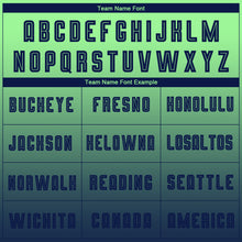 Charger l'image dans la galerie, Custom Pea Green Navy Sublimation Long Sleeve Fade Fashion Soccer Uniform Jersey