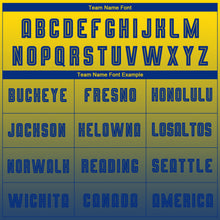 Charger l'image dans la galerie, Custom Gold Royal Sublimation Long Sleeve Fade Fashion Soccer Uniform Jersey