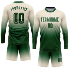 Charger l'image dans la galerie, Custom Cream Green Sublimation Long Sleeve Fade Fashion Soccer Uniform Jersey