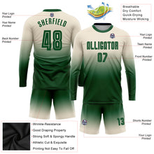 Charger l'image dans la galerie, Custom Cream Green Sublimation Long Sleeve Fade Fashion Soccer Uniform Jersey