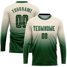 Charger l'image dans la galerie, Custom Cream Green Sublimation Long Sleeve Fade Fashion Soccer Uniform Jersey