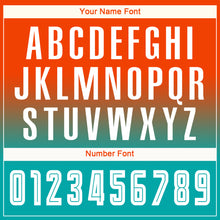 Charger l'image dans la galerie, Custom Orange White-Aqua Sublimation Long Sleeve Fade Fashion Soccer Uniform Jersey