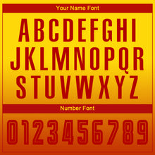 Charger l'image dans la galerie, Custom Gold Red Sublimation Long Sleeve Fade Fashion Soccer Uniform Jersey