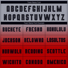 Laden Sie das Bild in den Galerie-Viewer, Custom Gray Black-Red Sublimation Long Sleeve Fade Fashion Soccer Uniform Jersey