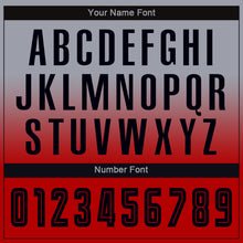 Laden Sie das Bild in den Galerie-Viewer, Custom Gray Black-Red Sublimation Long Sleeve Fade Fashion Soccer Uniform Jersey