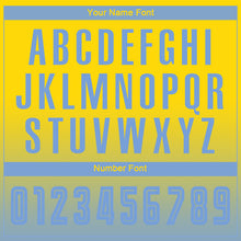 Charger l'image dans la galerie, Custom Gold Light Blue Sublimation Long Sleeve Fade Fashion Soccer Uniform Jersey