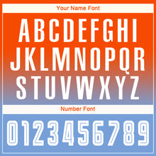 Charger l'image dans la galerie, Custom Orange White-Light Blue Sublimation Long Sleeve Fade Fashion Soccer Uniform Jersey