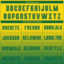 Charger l'image dans la galerie, Custom Gold Kelly Green Sublimation Long Sleeve Fade Fashion Soccer Uniform Jersey