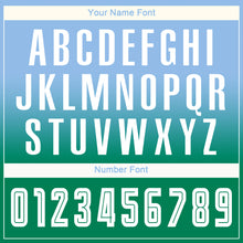 Charger l'image dans la galerie, Custom Light Blue White-Kelly Green Sublimation Long Sleeve Fade Fashion Soccer Uniform Jersey