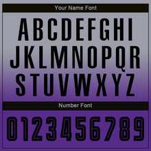 Laden Sie das Bild in den Galerie-Viewer, Custom Gray Black-Purple Sublimation Long Sleeve Fade Fashion Soccer Uniform Jersey