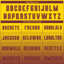 Charger l'image dans la galerie, Custom Gold Burgundy Sublimation Long Sleeve Fade Fashion Soccer Uniform Jersey