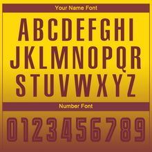 Charger l'image dans la galerie, Custom Gold Burgundy Sublimation Long Sleeve Fade Fashion Soccer Uniform Jersey