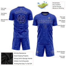 Laden Sie das Bild in den Galerie-Viewer, Custom Royal Royal-White Sublimation Soccer Uniform Jersey