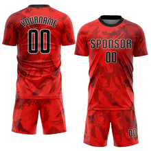 Загрузить изображение в средство просмотра галереи, Custom Red Black-White Sublimation Soccer Uniform Jersey