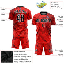 Загрузить изображение в средство просмотра галереи, Custom Red Black-White Sublimation Soccer Uniform Jersey