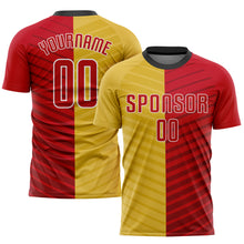 Laden Sie das Bild in den Galerie-Viewer, Custom Gold Red-White Sublimation Soccer Uniform Jersey