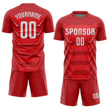 Загрузить изображение в средство просмотра галереи, Custom Red White Sublimation Soccer Uniform Jersey