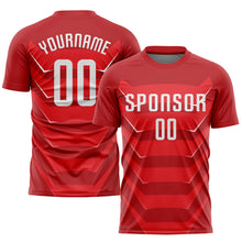 Загрузить изображение в средство просмотра галереи, Custom Red White Sublimation Soccer Uniform Jersey