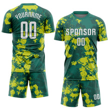 Charger l'image dans la galerie, Custom Kelly Green White-Neon Green Sublimation Soccer Uniform Jersey