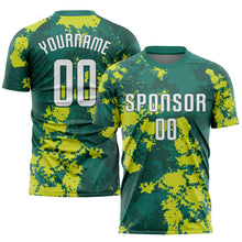 Charger l'image dans la galerie, Custom Kelly Green White-Neon Green Sublimation Soccer Uniform Jersey