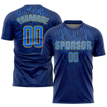 Load image into Gallery viewer, Custom Navy Royal-Gold Sublimation Soccer Uniform Jersey