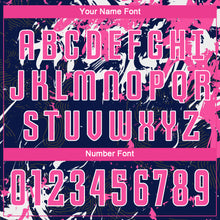 Load image into Gallery viewer, Custom Navy Pink-White Sublimation Soccer Uniform Jersey