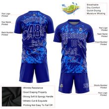 Laden Sie das Bild in den Galerie-Viewer, Custom Royal Royal-White Sublimation Soccer Uniform Jersey