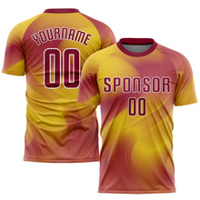Load image into Gallery viewer, Custom Gold Crimson-White Sublimation Soccer Uniform Jersey