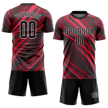 Загрузить изображение в средство просмотра галереи, Custom Red Black-White Sublimation Soccer Uniform Jersey