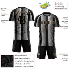 Laden Sie das Bild in den Galerie-Viewer, Custom Black Black-Old Gold Sublimation Soccer Uniform Jersey