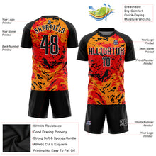 Загрузить изображение в средство просмотра галереи, Custom Red Black-Gold Sublimation Soccer Uniform Jersey