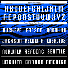 Laden Sie das Bild in den Galerie-Viewer, Custom Black White-Royal Sublimation Soccer Uniform Jersey