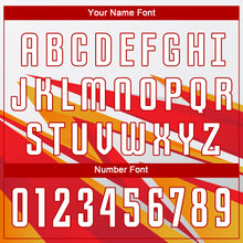 Загрузить изображение в средство просмотра галереи, Custom Red White-Gold Sublimation Soccer Uniform Jersey