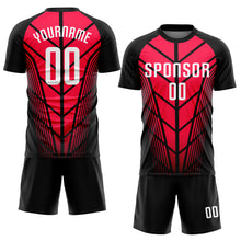 Загрузить изображение в средство просмотра галереи, Custom Red White-Black Sublimation Soccer Uniform Jersey