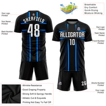 Charger l'image dans la galerie, Custom Black White-Light Blue Sublimation Soccer Uniform Jersey
