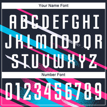 Load image into Gallery viewer, Custom Navy White Pink-Light Blue Sublimation Soccer Uniform Jersey