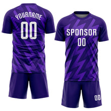Charger l'image dans la galerie, Custom Purple White Sublimation Soccer Uniform Jersey