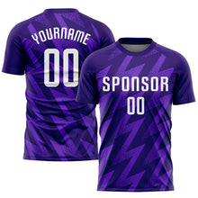 Charger l'image dans la galerie, Custom Purple White Sublimation Soccer Uniform Jersey
