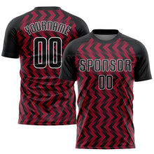 Load image into Gallery viewer, Custom Crimson Black-White Sublimation Soccer Uniform Jersey