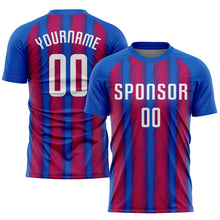 Laden Sie das Bild in den Galerie-Viewer, Custom Royal White-Red Sublimation Soccer Uniform Jersey
