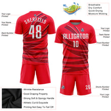 Загрузить изображение в средство просмотра галереи, Custom Red White Sublimation Soccer Uniform Jersey