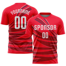 Загрузить изображение в средство просмотра галереи, Custom Red White Sublimation Soccer Uniform Jersey