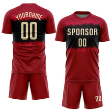 Загрузить изображение в средство просмотра галереи, Custom Crimson Cream-Black Sublimation Soccer Uniform Jersey