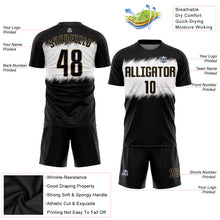Laden Sie das Bild in den Galerie-Viewer, Custom Black Black-Old Gold Sublimation Soccer Uniform Jersey