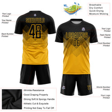 Загрузить изображение в средство просмотра галереи, Custom Gold Black Sublimation Soccer Uniform Jersey